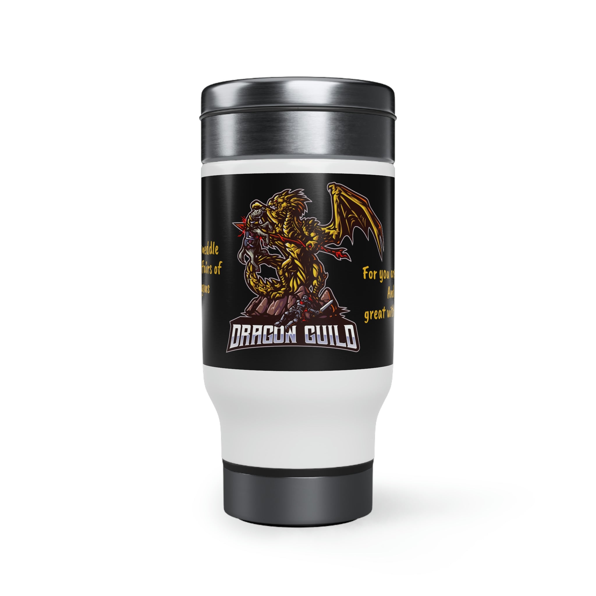 Dragon Guild Stainless Steel Travel Mug with Handle, 14oz
