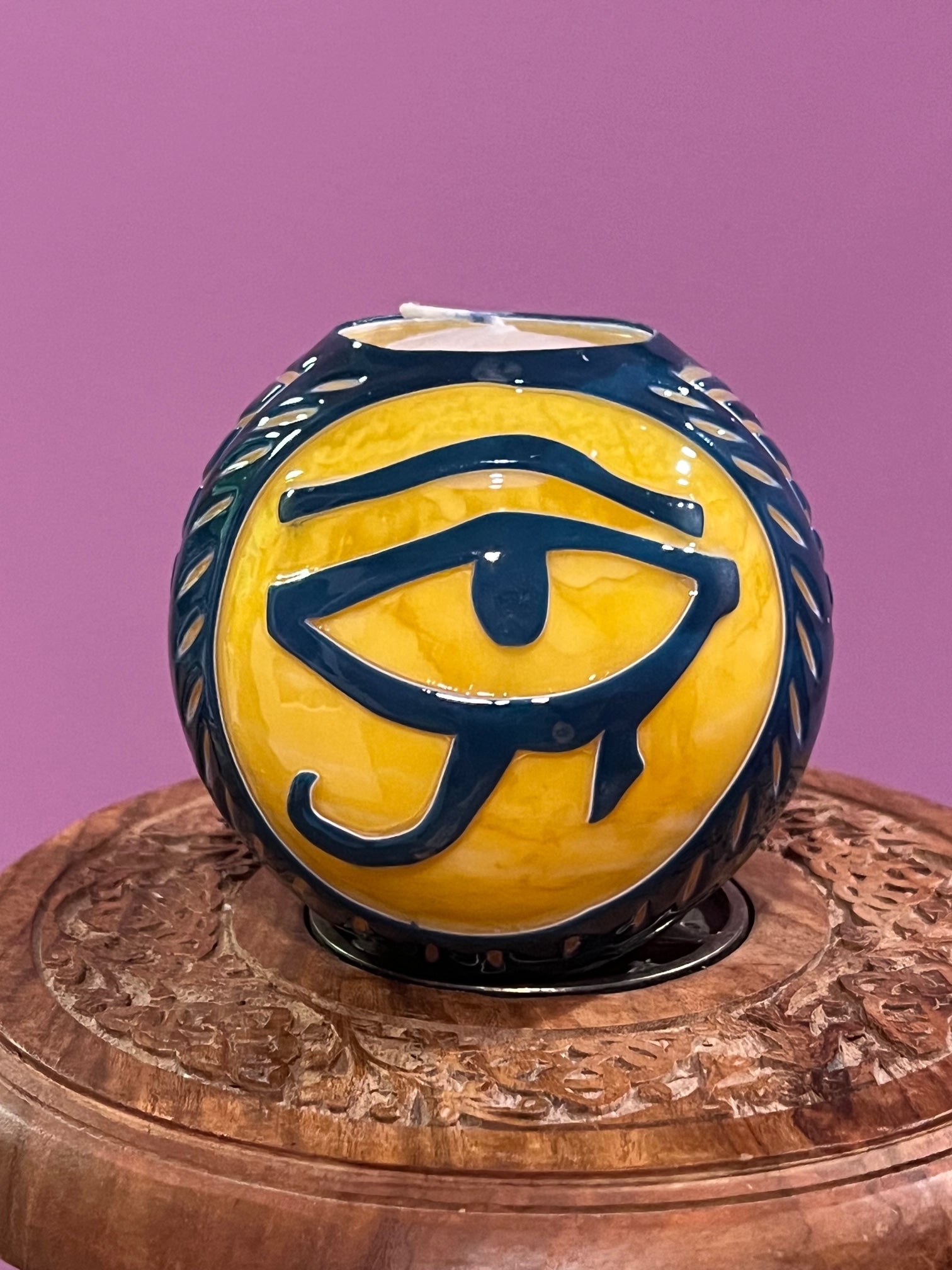 Egyptian Eye small Round Candle
