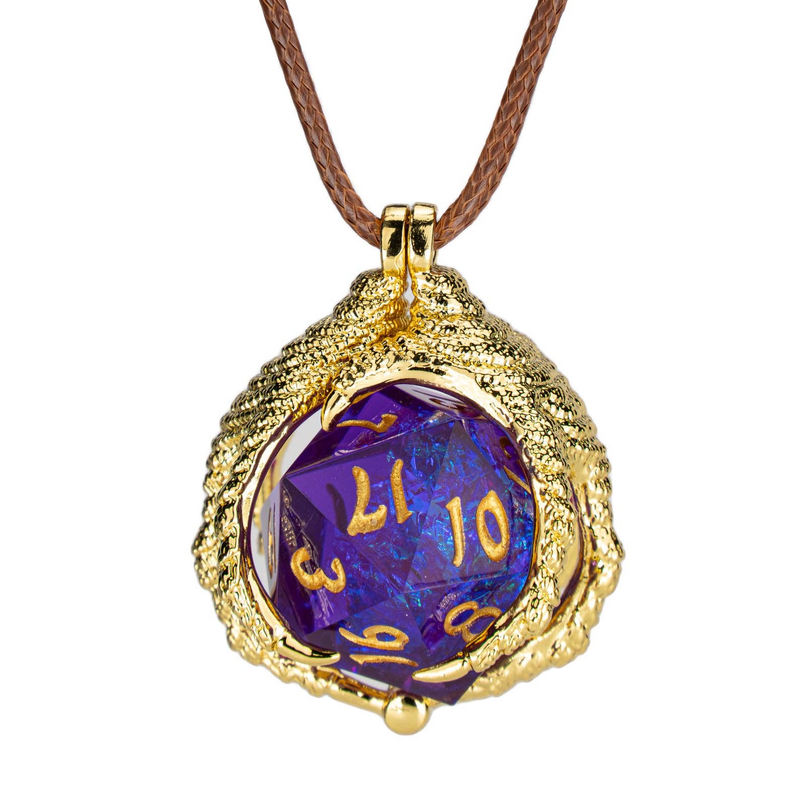 Dragon Claw Necklace with D20 - Gold