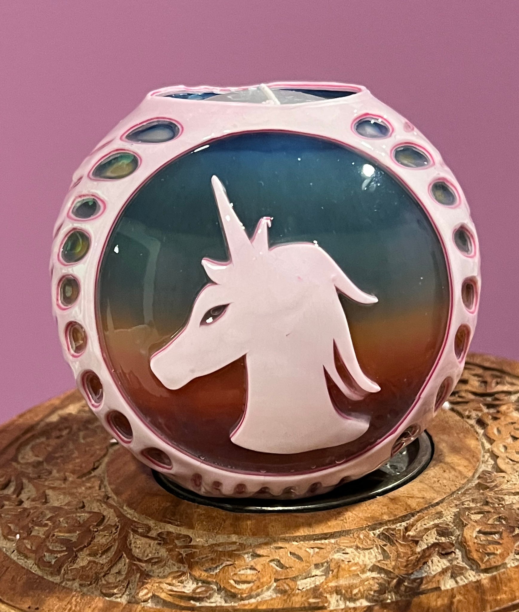 Magical Unicorn Round Candle