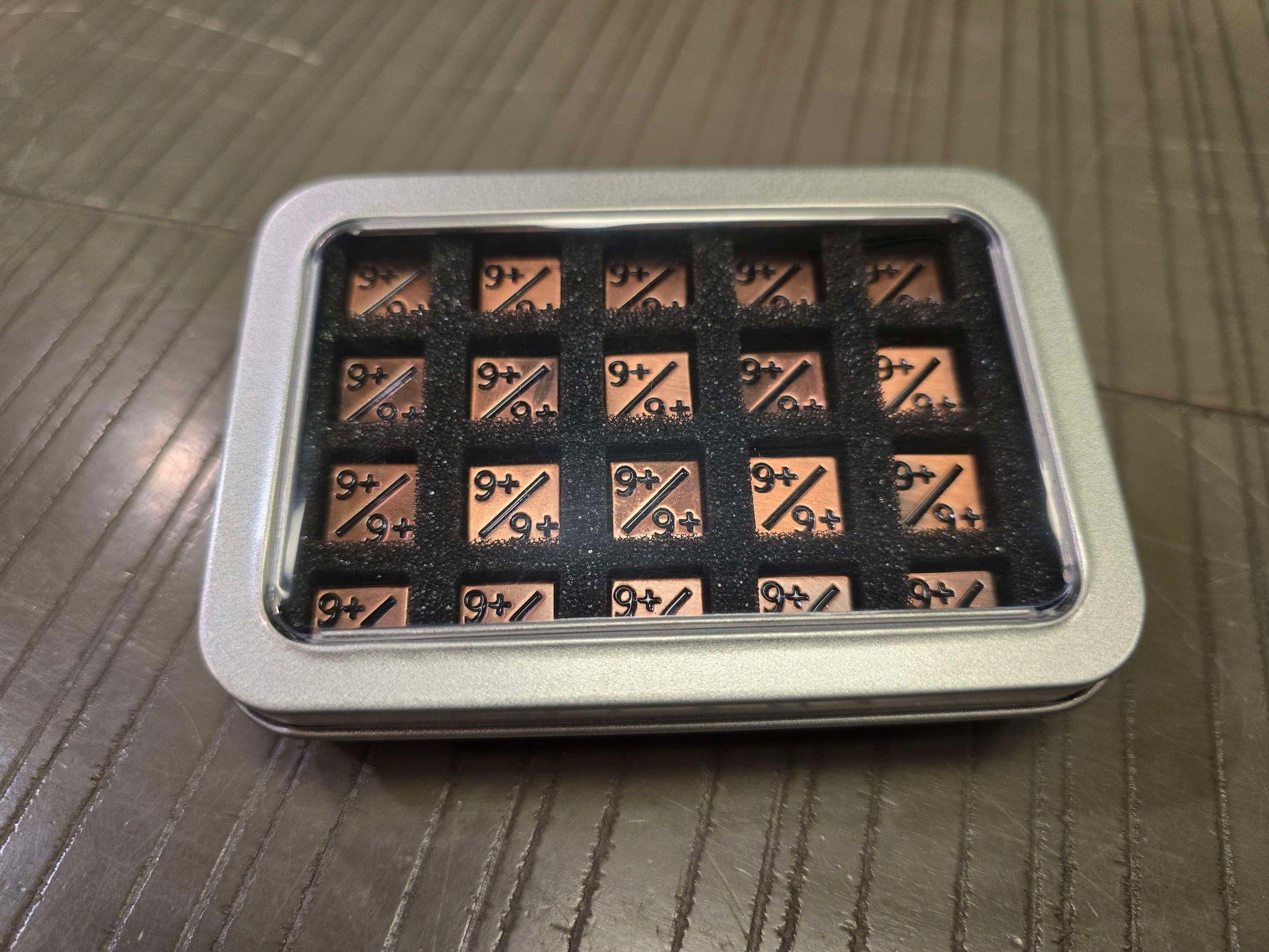 Adventure Dice - Copper/ Silver Ore mini D6 Premium Metal Counters - Dice Set