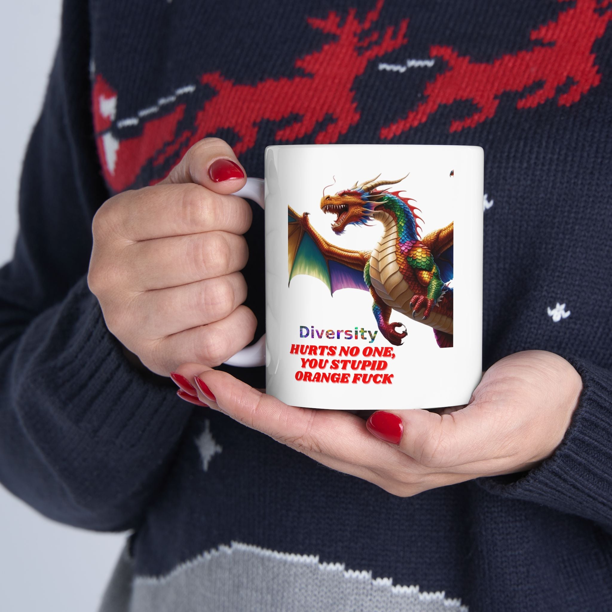 Diversity Dragon Ceramic Mug - Unique 11oz
