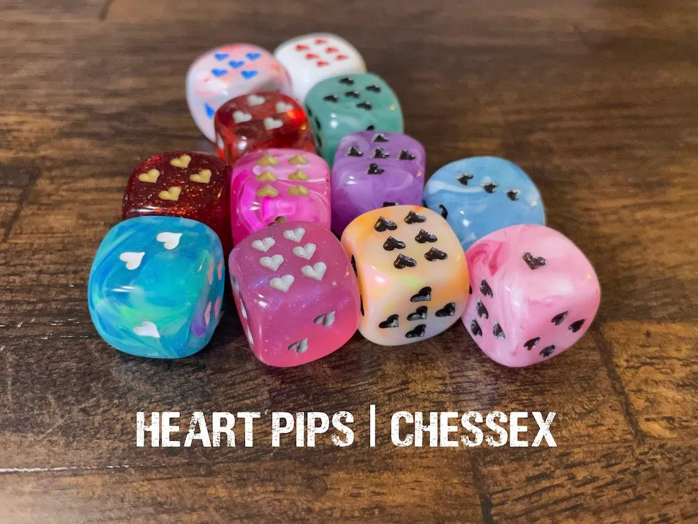 Adventure Dice - Mixed Hearts Pips - D6 Dice set