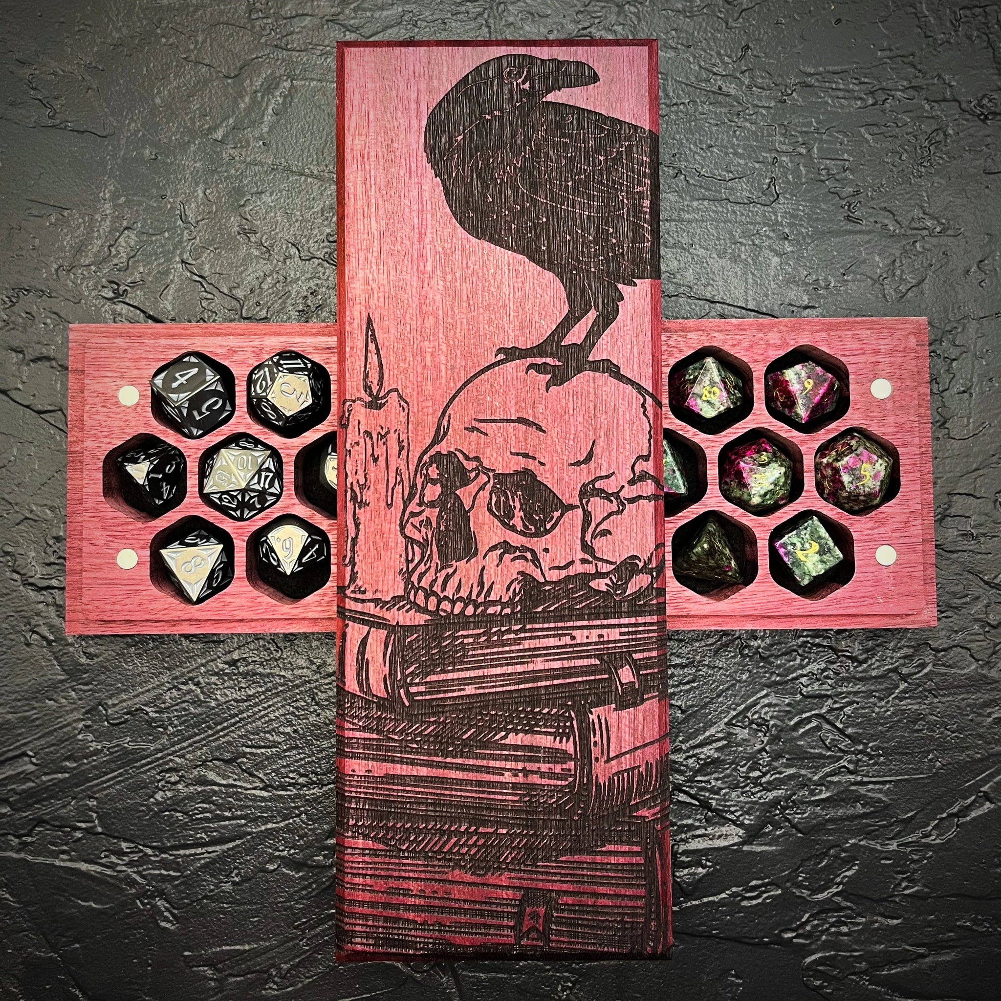 Engraved Dual Hex Hero Dice Vault