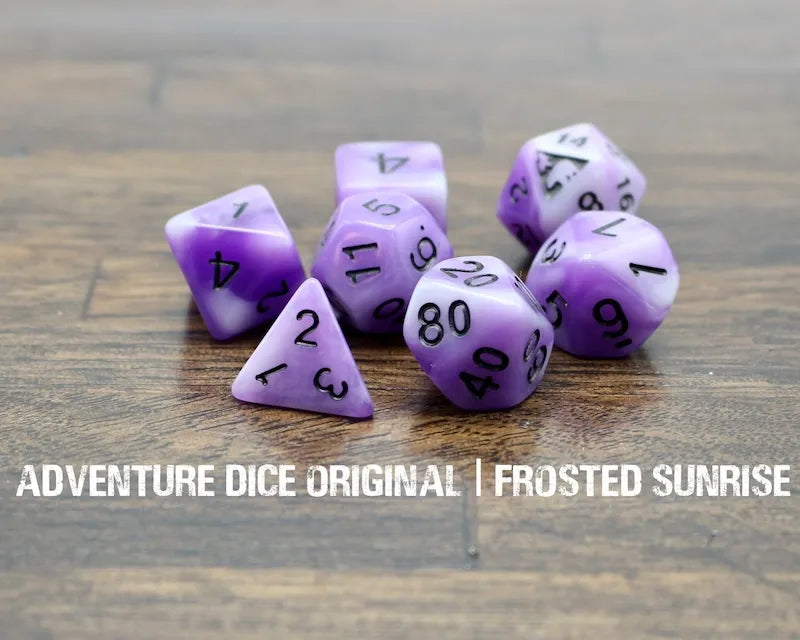 Adventure Dice - Frosted Sunrise - Set Of Glow In The Dark Dice