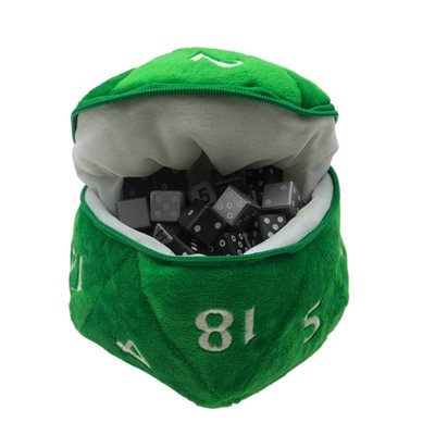 Dice Bag: D20 Plush Dice Bag: Forest Green